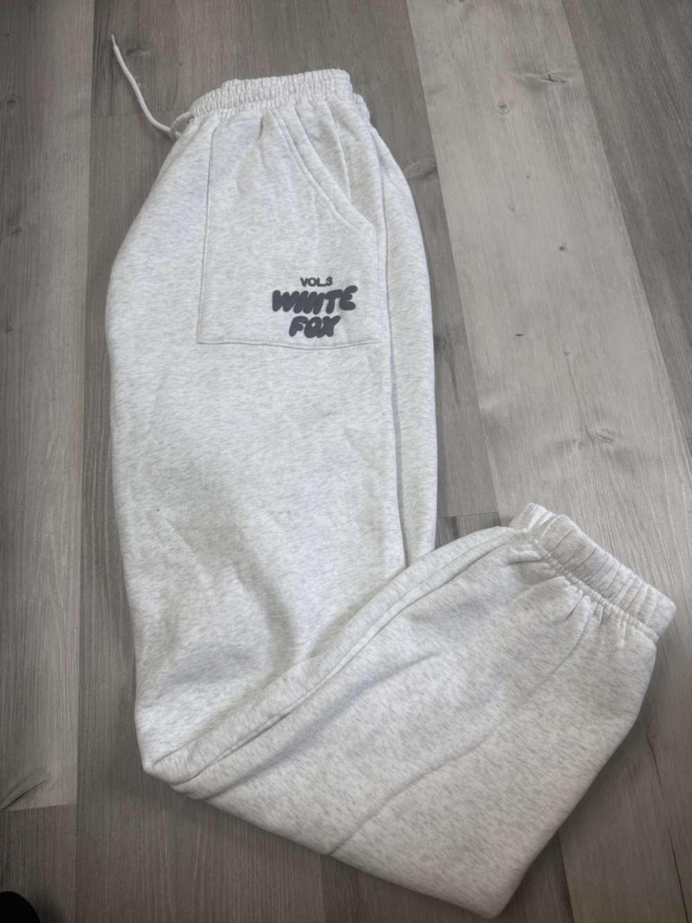 White Fox Boutique Light Gray Logo Sweatpants